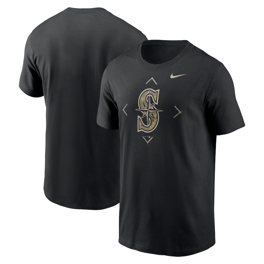 Men 2025 MLB Seattle Mariners Nike Black T-shirt